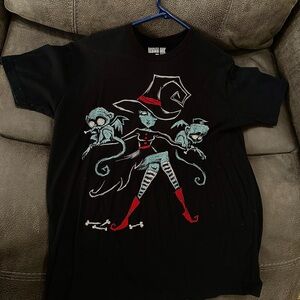 Mystical Black Short Sleeve Tee with Red and Blue Accents